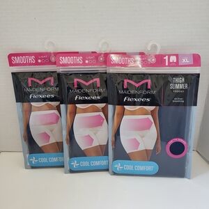 Maidenform Flexees Shapewear Thigh Slimmer Women's Size XL Set Of 3 Navy Blue